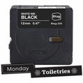 Brother P-touch BTAG-335 White on Black Label Tape, BRTBTAG335