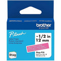 Brother P-touch BTAG-P35 White on Pink Label Tape, BRTBTAGP35