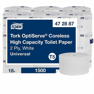 Essity Hygiene and Health AB TORK OptiServe High Capacity Coreless Toilet Paper White T5, 18 / Carton, TRK472887