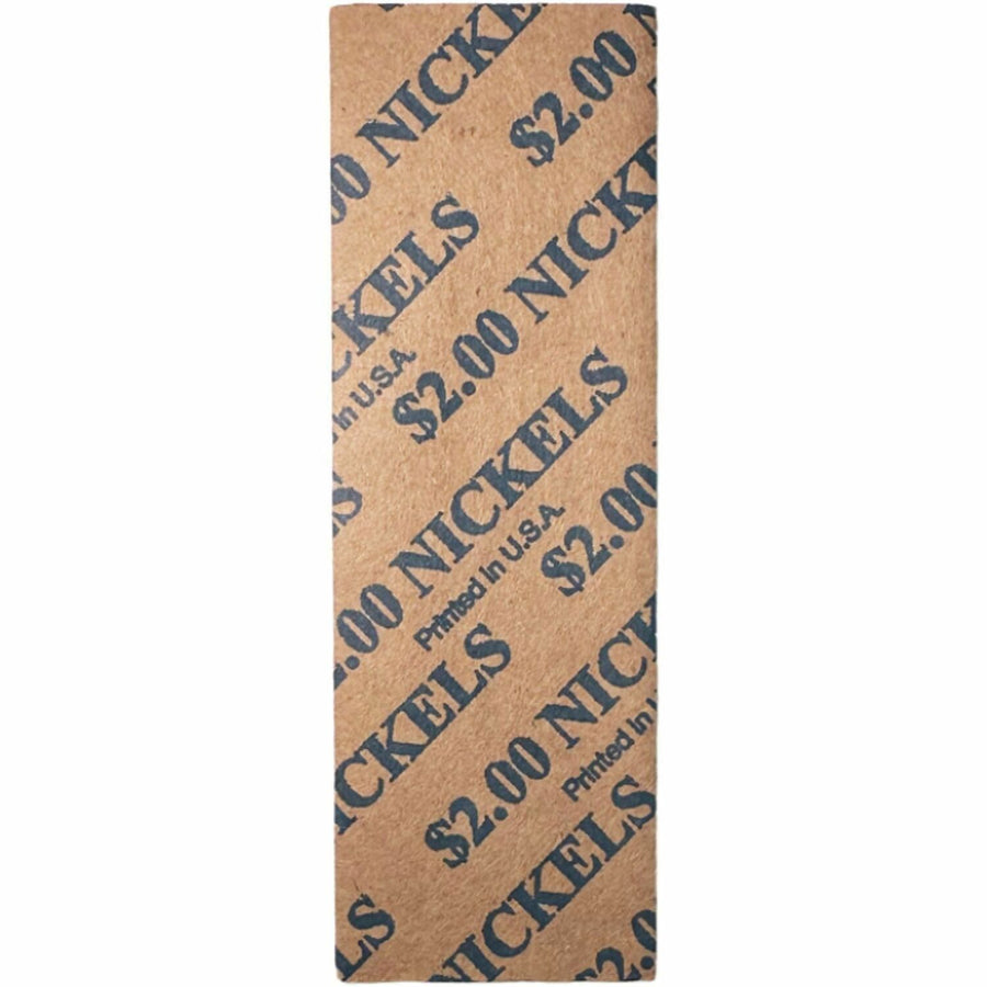 ControlTek Flat Tubular Coin Wrappers for Quarters, Blue, Kraft Paper, Pre-printed, 1000 / Box, CNK560043