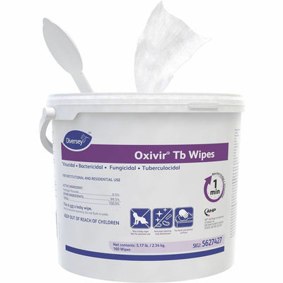 Diversey Care Oxivir Tb Disinfectant Cleaner Wipes, White, 160 / Each, DVO5627427