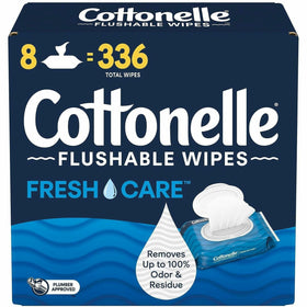 Kimberly-Clark Cottonelle FreshCare Flush Wipes, White, 8 / Box, KCC51826