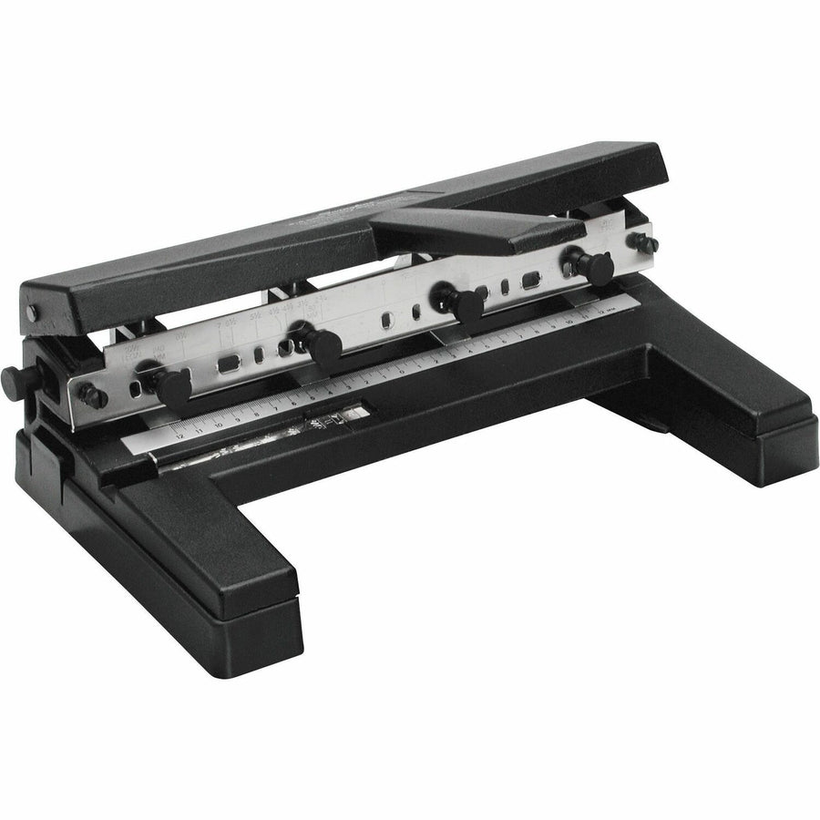 Swingline 2-4 Holes Heavy-Duty Paper Punch, Black, Die-cast Steel, Chip Tray, SWI74450