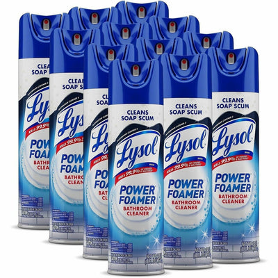 Reckitt Benckiser plc Lysol Power Foam Bath Cleaner, White Clear, RAC02569CT