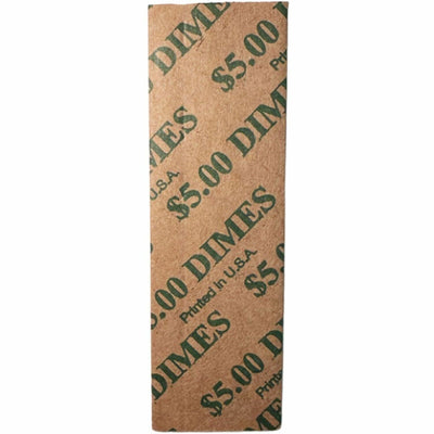 ControlTek Flat Tubular Coin Wrappers for Quarters, Green, 1000 / Box, CNK560044