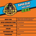 Gorilla Glue Super Glue Gel, Clear, GOR109804