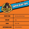 Gorilla Glue Gorilla Double-Sided Super Glue Tape, Clear, GOR109340