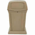 Rubbermaid Commercial Ranger Waste Container, Beige, 45 gal, RCPFG917188BEIG