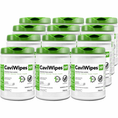 Metrex Research Caviwipes HP, White, 12 / Carton, MRXACHP078100CT