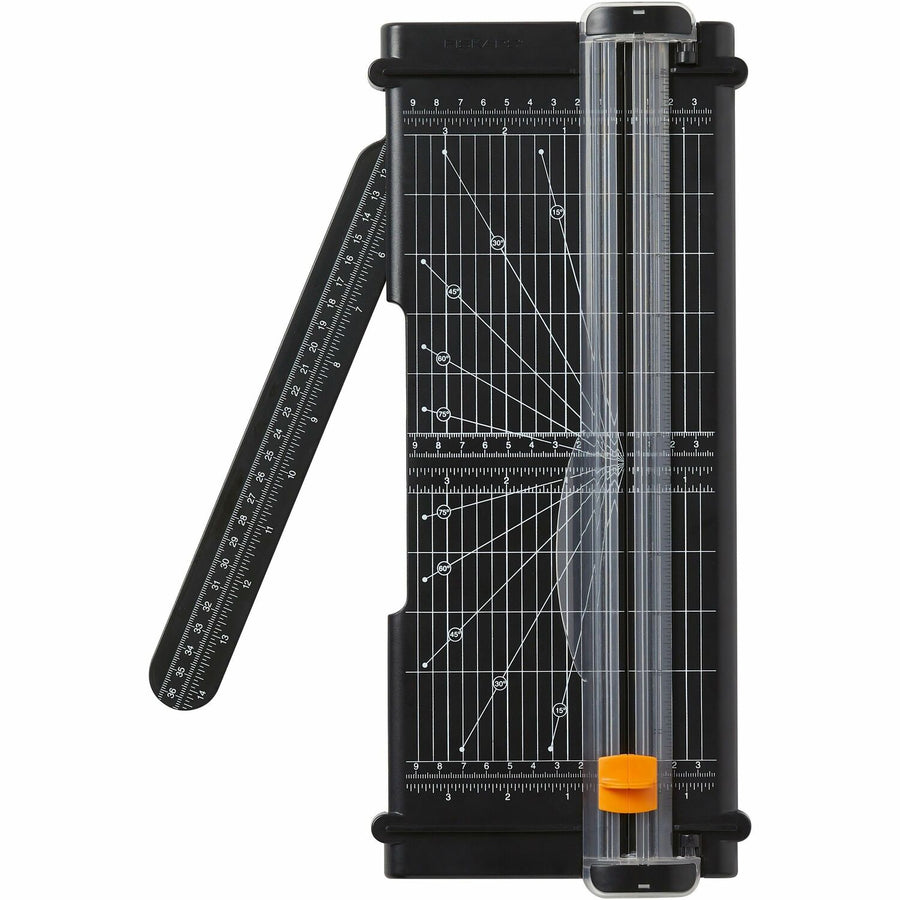 Fiskars SureCut 12" Portable Paper Trimmer, Black, Stainless Steel, FSK1071215