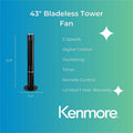 Equity Sales & Marketing Kenmore Bladeless Tower Fan, Black, ESMKM60018BK