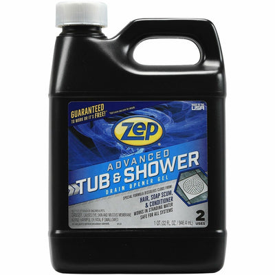 Zep Commercial Advanced Tub and Shower Drain Opener Gel, Yellow, ZPEU49210