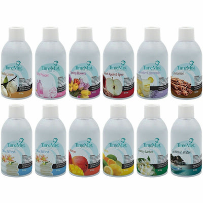 Zep TimeMist Air Freshener Assortment, Clear, 12 / Carton, ZPE1050698