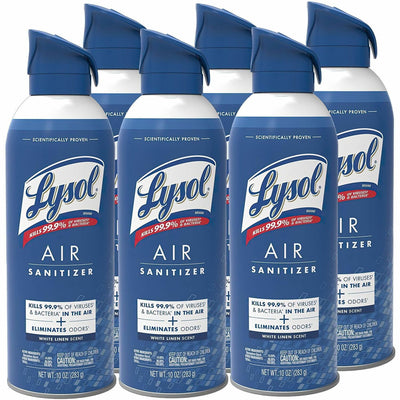 Reckitt Benckiser plc Lysol Linen Scent Air Sanitizer, Blue, 6 / Carton, RAC99351CT