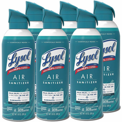 Reckitt Benckiser plc Lysol Linen Scent Air Sanitizer, Green, 6 / Carton, RAC99350CT