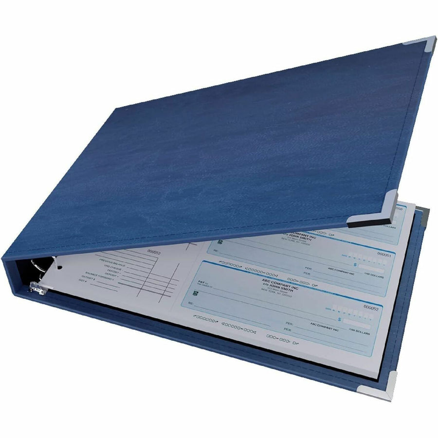 Davis Group Premium 3-Up Business Checkbook Binder, 9.75" x 14.5", Navy Blue, Vinyl, 200, Pocket, DGC3UPAM72