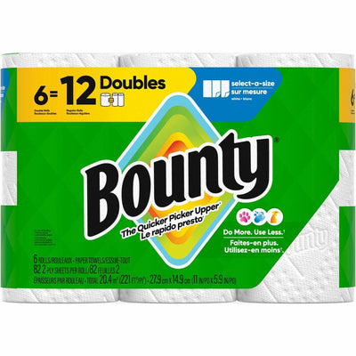 Procter & Gamble Bounty Select-A-Size Paper Towels, Green, 6 / Carton, PGC15703