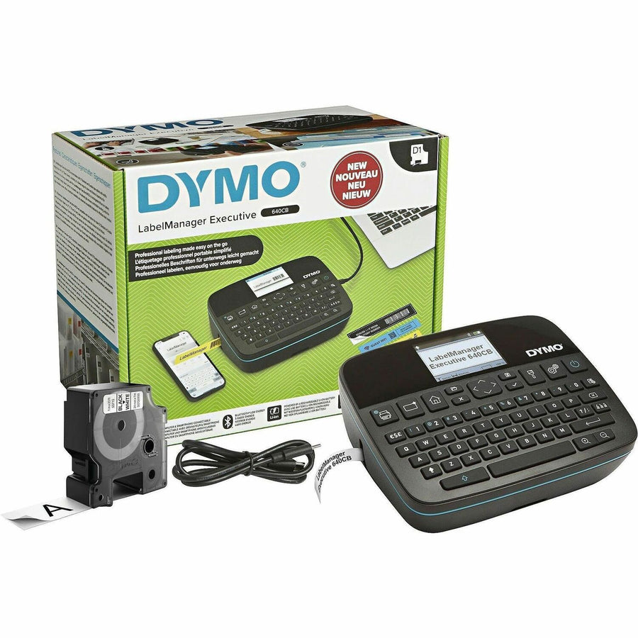 Dymo Executive 640 CB LabelManager Portable Labeller, 7.3" x 3", Black, Ergonomic Design, DYM2197370