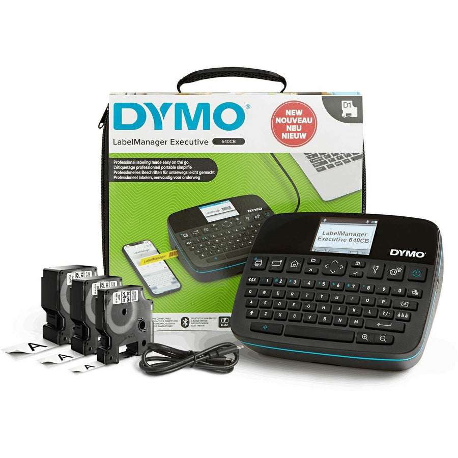 Dymo LabelManager Executive 640 CB Kits, 7.3" x 3", Black, Ergonomic Design, DYM2202121
