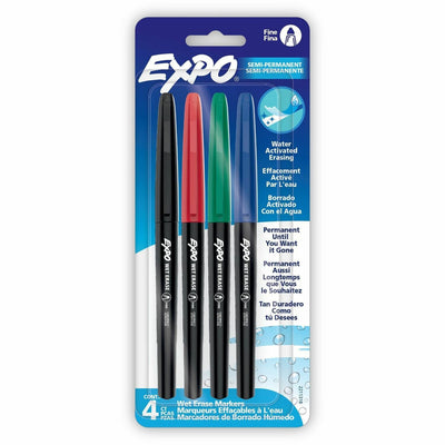 Newell Expo Wet Erase Markers, Fine Tip, 4 / Pack, SAN2211318