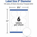Avery Multipurpose Label, Matte White, 150 / Pack, AVE05655