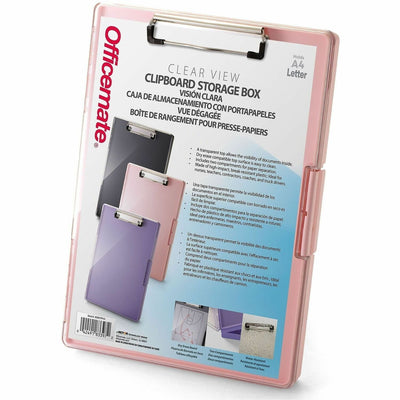 Officemate Clear View Storage Clipboard, Pink, OIC83397