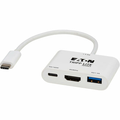 Eaton Tripp Lite series U444-06N-H4U-C3 HDMI/USB/USB-C Audio/Video Adapter, White, TRPU44406NH4UC3