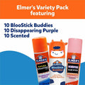 Elmer's BlooStick Buddies, Disappearing Purple and Scented Glue Stick Combo Pack, Blue, 30 / Box, EPI2213791