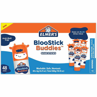Elmer's BlooStick Buddies Glue Sticks, Blue, 48 / Box, EPI2213735