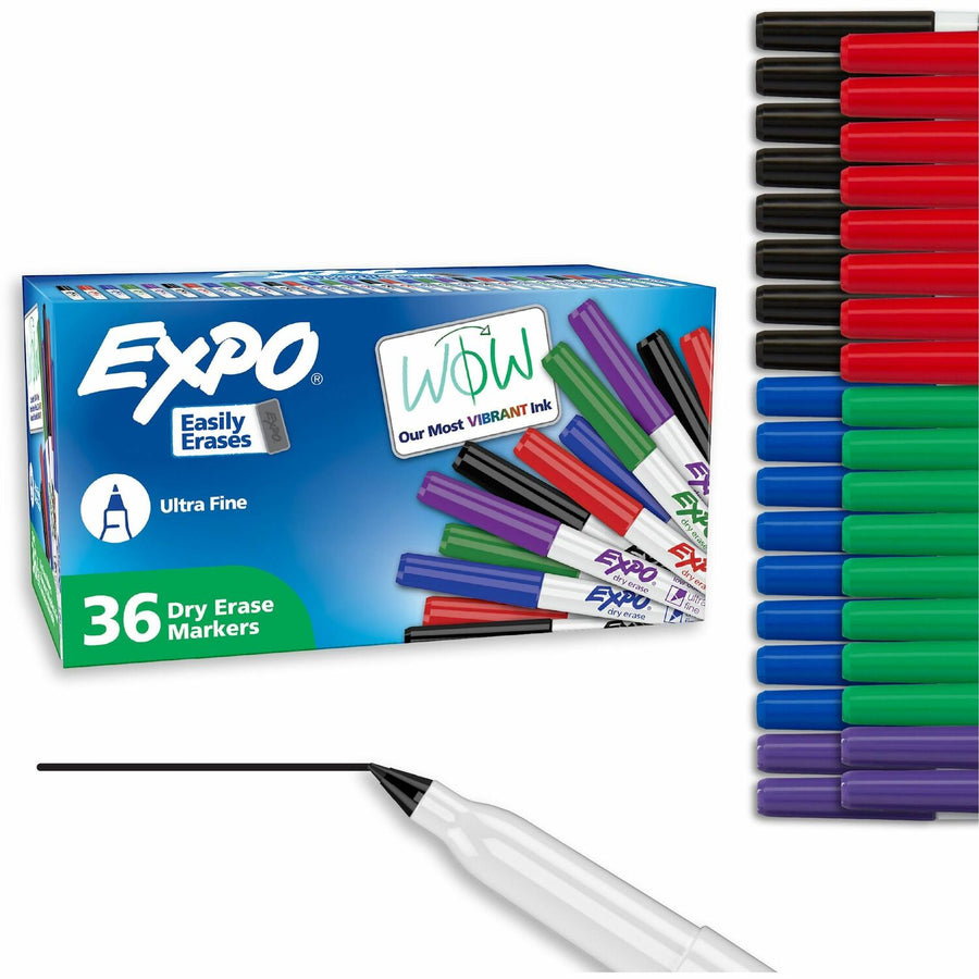 Expo Ultra Fine Tip Dry Erase Markers, Assorted, Non-porous, 36 / Pack, SAN2003895A