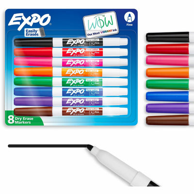 Newell Expo Low-Odor Dry Erase Markers, 8 / Set, SAN86601A
