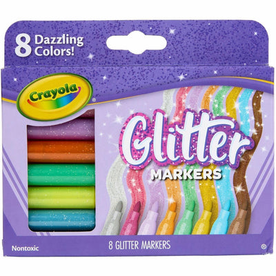 Crayola 8-Color Glitter Markers, CYO588643