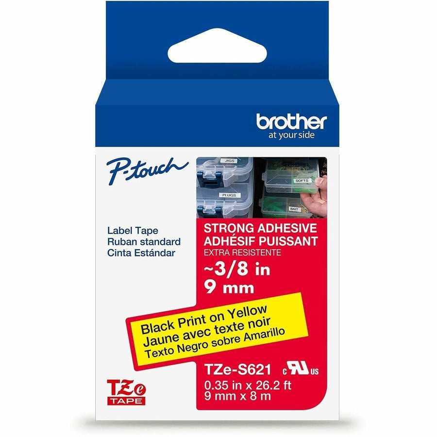 Brother P-touch Label Tape, Black On Yellow, 6EA/BX 4BX/CT — view 1
