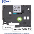 Brother Genuine P-touch TZeS231 BK on WHT Label Tape, Strong Adhesive Lam., 12mmX8m, White, BRTTZES231G
