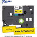 Brother Genuine P-touch TZe641 BK on YL Label Tape, Laminated, 18mmX8m, Yellow, BRTTZE641G