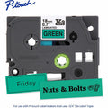 Brother Genuine P-touch TZe741 BK on GRN Label Tape, Laminated, 18mmX8m, Green, BRTTZE741G