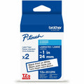 Brother Genuine P-touch TZe2512PK BK on WHT Label Tapes, Laminated, 24mmX8m each, White, 2 Pack, BRTTZE2512PKG