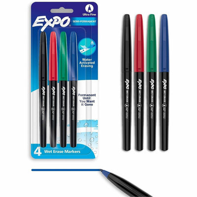 Newell Expo Wet Erase Markers, Ultra Fine Tip, 4 / Pack, SAN2134341A
