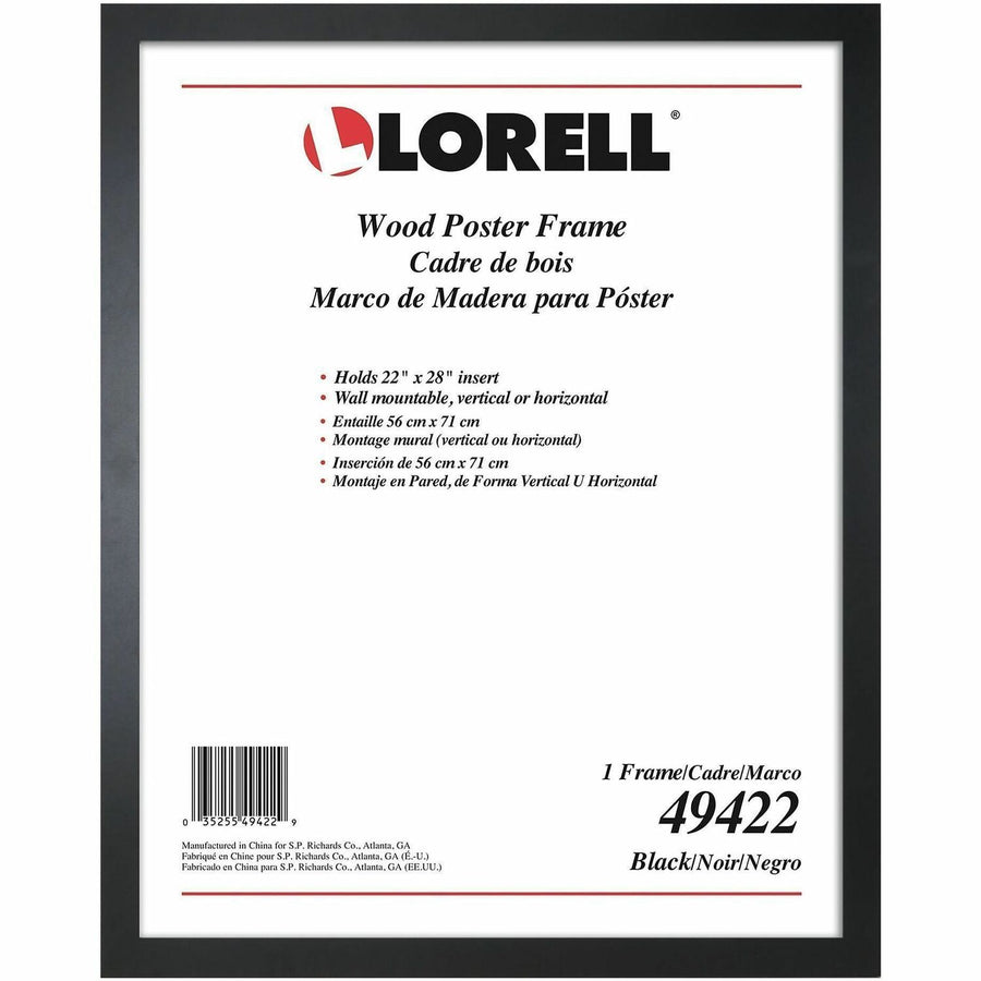Lorell Solid Wood Poster Frame, Black, Mountable, LLR49422