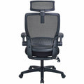 Lorell Lanser Mesh-Back Chair with Flip-Up Arms, Black, LLR63210