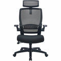 Lorell Lanser Mesh-Back Chair with Flip-Up Arms, Black, LLR63210