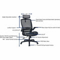 Lorell Lanser All-Mesh Chair with Flip-Up Arms, Black, LLR63211