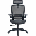 Lorell Lanser All-Mesh Chair with Flip-Up Arms, Black, LLR63211