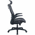 Lorell Lanser All-Mesh Chair with Flip-Up Arms, Black, LLR63211
