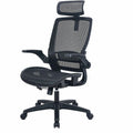 Lorell Lanser All-Mesh Chair with Flip-Up Arms, Black, LLR63211