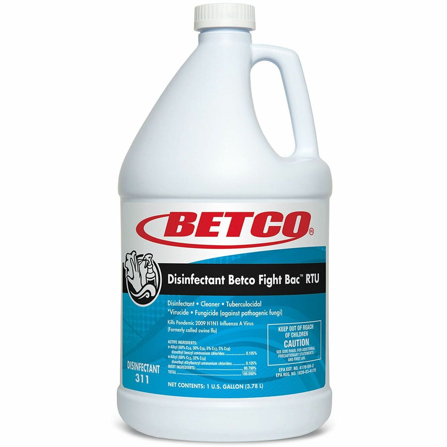 Betco Fight-Bac RTU Disinfectant Cleaner, Clear, 4 / Carton — view 1