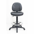 Lorell Millenia Series Adjustable Task Stool with Back, Black, LLR80018