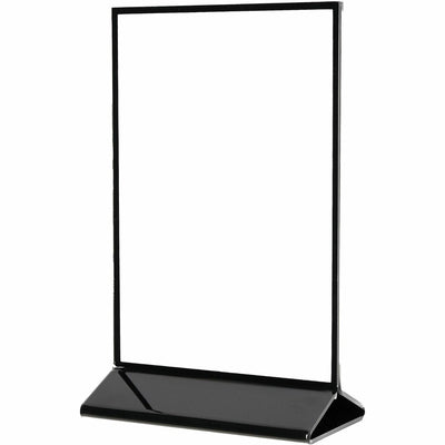 Deflecto Double-Sided Sign Holder w/Base, Black, DEF4428