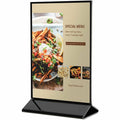 Deflecto Northern Specialty Supplies Double-Sided Sign Holder w/Base, Black, DEF4429