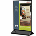 Deflecto Double-Sided Sign Holder w/Base, Black, DEF4430